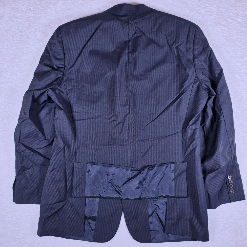 Hugo Boss Pasolini1/Movie1_HM Mens 40R Navy Blue Wool Pinstripe Blazer L/S